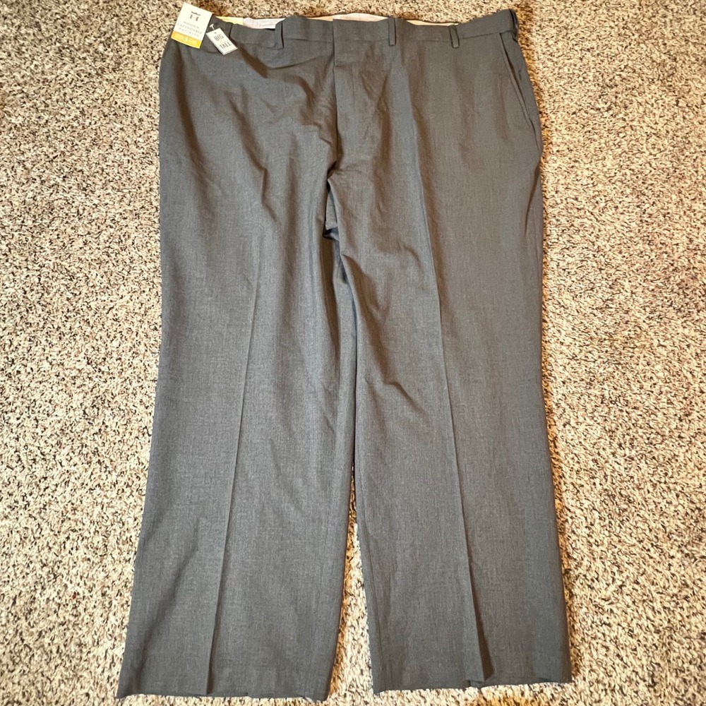 Haggar Mens 50x29 Grey Premium Stretch Classic Fit Hidden Expandable Waist Pants
